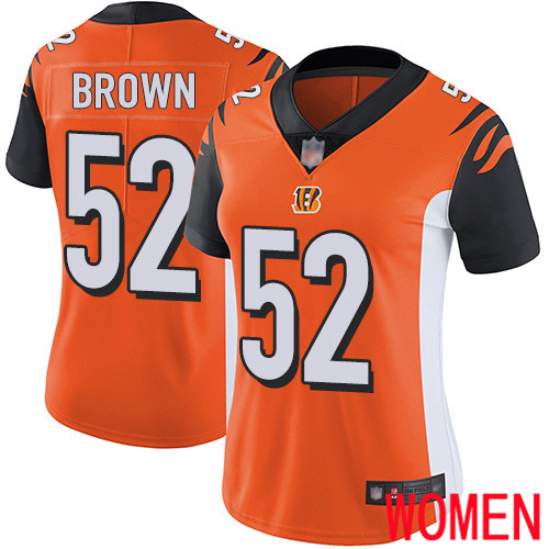 Cincinnati Bengals Limited Orange Women Preston Brown Alternate Jersey NFL Footballl #52 Vapor Untouchable->youth nfl jersey->Youth Jersey